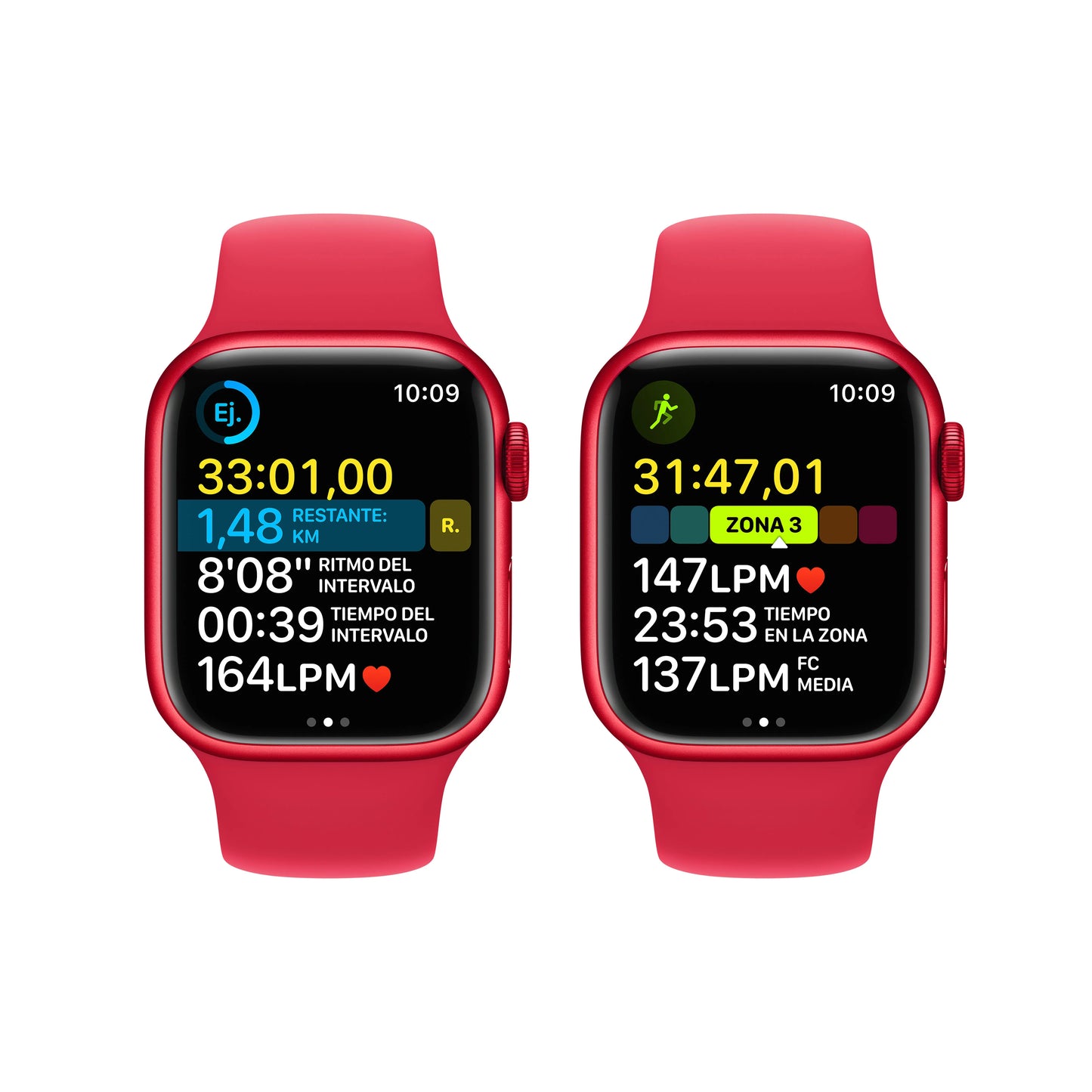 Apple Watch Series 8 (GPS) - Caja de aluminio (PRODUCT)RED de 41 mm - Correa deportiva (PRODUCT)RED - Talla única