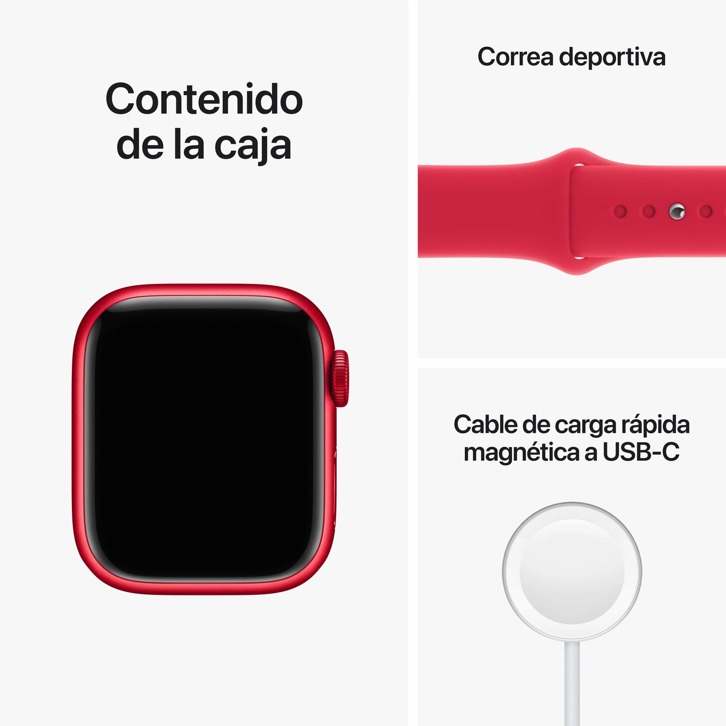 Apple Watch Series 8 (GPS) - Caja de aluminio (PRODUCT)RED de 41 mm - Correa deportiva (PRODUCT)RED - Talla única
