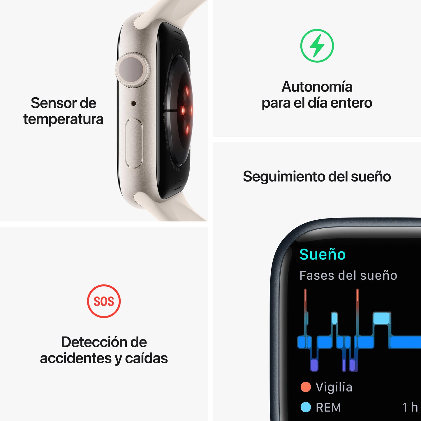 Apple Watch Series 8 (GPS) - Caja de aluminio (PRODUCT)RED de 41 mm - Correa deportiva (PRODUCT)RED - Talla única